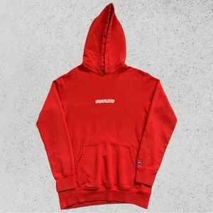 Undefeated Embroidered Center Logo Red Hoodie Made in Canada (Size M)